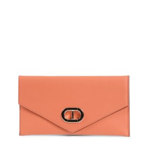 Leather Envelope Clutch Orange