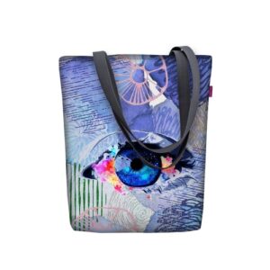 Eye Shoulder Bag In Canvas Sunny Line Bertoni