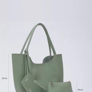 Mint green SHK108 faux leather women hand shoulder with wallet makeup