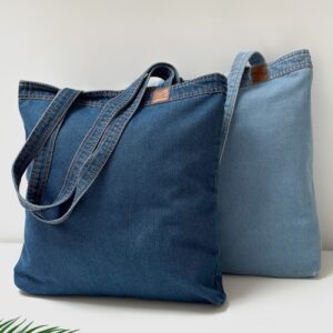 Denim Tote Bag with Long Handles, DenimDeko