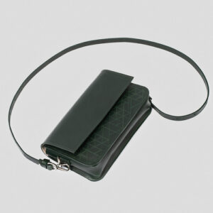 Leather Shoulder Bag - Curie (Orange Vectors)